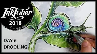 INKTOBER 2018 ♦ Day 6 DROOLING ♦ Speed paint INK DRAWING by Sakuems