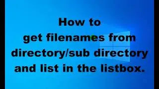 How to get filenames from directory and list in the Listbox (VB.Net, Visual Basic)