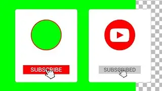 Youtube Subscribe button green screen, transparent background