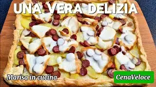 Smart Savory Pie with Potatoes and Sausages Ready in a Few Minutes