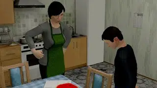 Пытаюсь сбежать от злых родителей в игре shoolboy runaway!