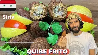 receita de quibe frito culinária Síria |الكبة المقلية السورية|