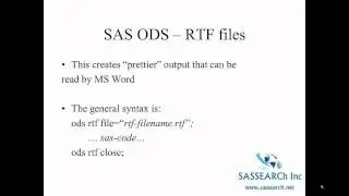 Advanced SAS Programming Part 2 - ODS and Options