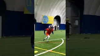 Antonio Brown catches pass at Albany Empire practice