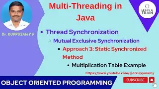 105 Static Synchronized Method based Synchronization in Multi-threading