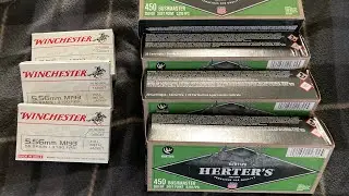 Small Ammo score at Cabelas today! 450 Bushmaster and 5.56 NATO