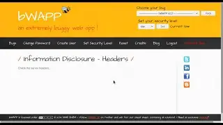 bWAPP Information Disclosure -  Headers