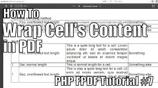 How to Wrap Cell's Content in PDF | PHP FPDF Tutorial #7