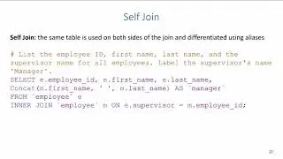 Advanced SQL: Self Joins