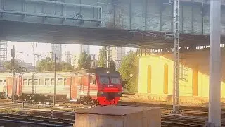 Электропоезд ЭД9М 0137 и разговорчивый ВОХР на станции Ростов Главный (новый мем 2024)
