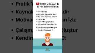 Youtube Ders  Çalışma Rehberi