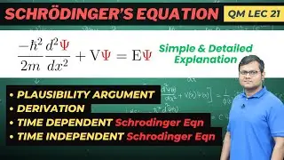 SCHRÖDINGER'S EQUATION (Derivation) - Plausibility Argument & Time-Independent SE Derivation