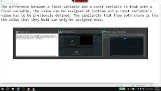 Differences and similarities between a final and a const variable in dart