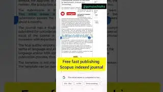 #7 free and #fast publishing Scopus indexed journal #scopus #scopusjournals #free #research