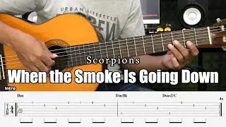 When the Smoke Is Going Down - Scorpions - Fingerstyle Guitar Tutorial + TAB & Lyrics