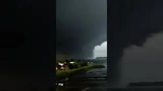 Double Tornado waterspout vs Tornado Farm house