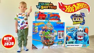HOT WHEELS ROBO BEASTS CITY ХОТ ВИЛС Горилла, Змея, Акула и Гараж с Тираннозавром