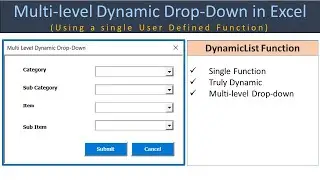 Multi-Level Drop-Down with a Single Custom Function in Excel and VBA