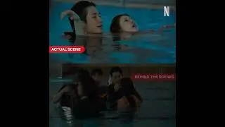 (#LoveNextDoor BTS) The pool scene is sweeter in real life #JungHaein #JungSomin #Netflix