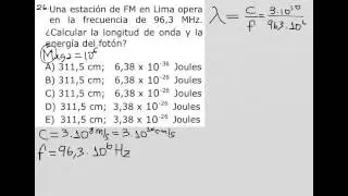 Como calcular la longitud de onda y la energía de un fotón