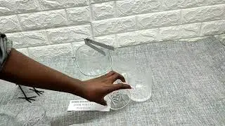 7pc Bohemian Crystal Glasses and Ice Basket