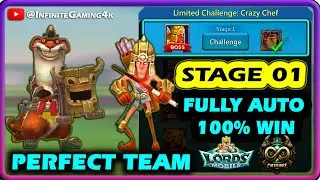 Limited Challenge Crazy Chef Stage 1 Fully Auto | Mastercook Stage 1 Fully Auto | Lords Mobile