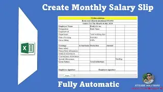 Salary Slip In Excel | How to Create a Salary Slip in Excel | Automatic Salary Pay Slip in 5 Minutes