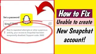 Fix due to repeated attempts or other suspicious activities your access to Snapchat  disabled.