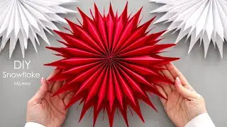 БОЛЬШАЯ ОБЪЕМНАЯ СНЕЖИНКА ИЗ БУМАГИ ❄️ 3D PAPER SNOWFLAKE ❄️