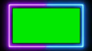 Abstract Light Neon Frame Green Screen Animation Effect HD Video || Chroma Key Neon Border frame
