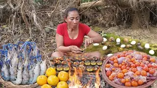 Chicken egg braised spicy, Yummy curry lobster, Duck egg with Snails grilled, Curry duck delicious