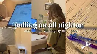 STUDY VLOG 📚 | pulling an all nighter ✨ waking up at 4 am, productive stu(dying) ft. UPDF 🍓 | ph 💗