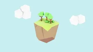 Low Poly Stylized Floating Island Blender 2.8