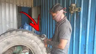 Amazing skill of Repairing a Hard Impact Sidewall Truck Tire 