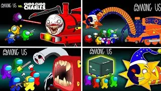 Among Us COLLECTION vs ALL TRAIN MONSTERS Choo Choo Charles, Train Eater, Cursed Train(All Episodes)