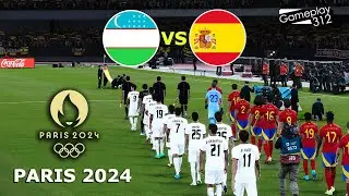 UZBEKISTAN vs SPAIN - Olymmpic Games Paris 2024 | Full Match All Goals |  PES Gameplay