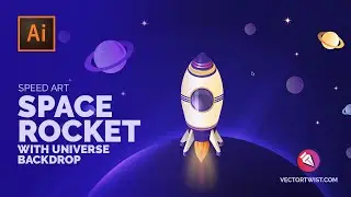 Adobe Illustrator Mastery: Speed Art of a Stellar Rocket Design