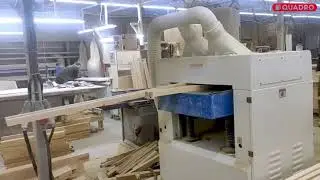 Реймусовый станок со спиральным валом QUADRO 63W Строгание брусков разной толщины на рейсмусе КВАДРО