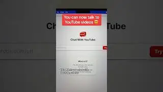 Chat with any YouTube videos with this AI! 