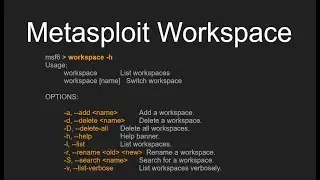 Metasploit: use the workspace to create security boundary Pentest projects - keep datasets isolated