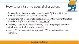 Python Escape Characters