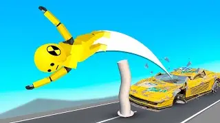 QUEBREI TUDO? TESTEI CARROS NA MEGA RAMPA PERIGOSA!! (Turbo Dismount)