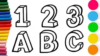 3D 123 & ABC Letters Drawing, Painting and Coloring