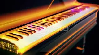 Piano And Abstract Piano Keys 4k | Motion Graphics - Envato elements