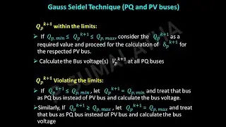 Gauss Seidel Iterative Technique (PQ and PV buses)