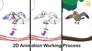2d Animation Process | Brid Animation Scene Making