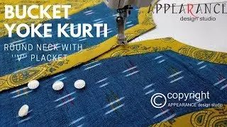 Bucket Yoke Kurti Round Neck With '' V ''💯 Placket Sewing For Beginners ✳✂ Sewing Tips And Tricks