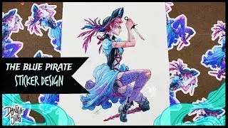 Painting a Pirate Sticker  • Watercolor Speedpaint