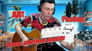 Разбор песня на гитаре группы ДДТ "Осень мёртвые дожди" | Аккорды, бой, ТАБЫ