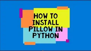 How to Install PILLOW in Python 3.9 Pycharm (Windows 10)